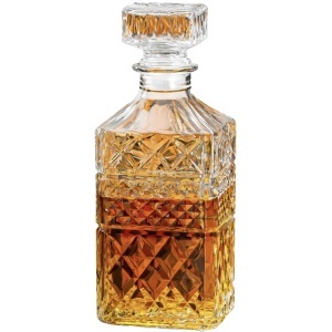 Sticla eleganta Pufo Brilliant pentru bautura, lichior sau whisky, 800 ml, transparenta– rafinata si rezistenta
