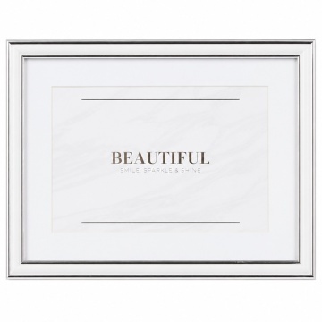 Rama foto decorativa Pufo pentru diploma, certificat, acte sau fotografie A4, design elegant negru cu auriu, 32 x 24 cm, argintiu
