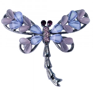 Brosa dama eleganta in forma de fluture Royal Purple Butterfly cu pietricele mov