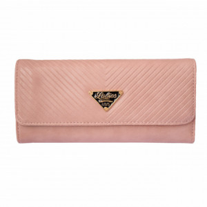 Portofel elegant de dama, Pufo Luxury, 20 x 10 cm, roz- design elegant si compartimentare practica