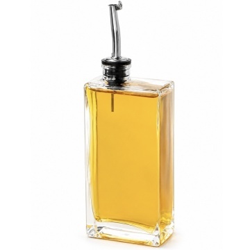 Recipient elegant Pufo Taste din sticla groasa pentru ulei si otet, 450 ml, argintiu