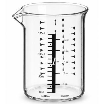 Cana gradata Pufo din sticla pentru masurare ingrediente, 150 ml, transparenta
