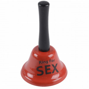 Clopotel amuzant ”Ring for Sex”, 13 cm, rosu/negru
