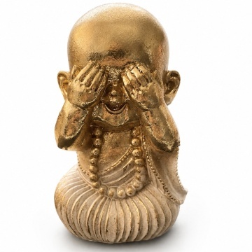 Statueta Feng Shui Nu vad, figurina decorativa Buddha pentru noroc, prosperitate, armonie si energie pozitiva, decor elegant pentru casa, birou sau cadou, 12 cm,auriu