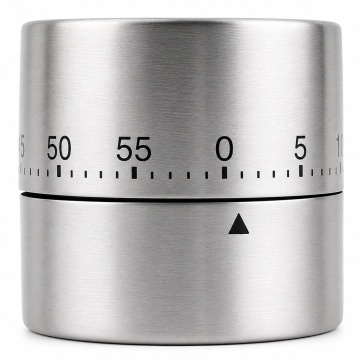 Temporizator Pufo Silver din otel inoxidabil pentru bucatarie, 6 cm- – elegant, precis si usor de utilizat