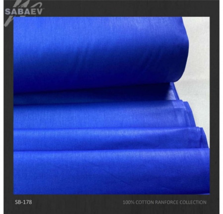 Bumbac ranforce imprimat UNI ALBASTRU INDIGO rola 30m/240cm