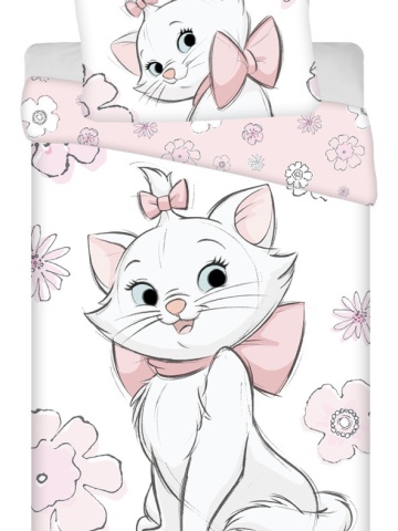 Set lenjerie de pat, 2 piese, reversibila, multicolor, 100% bumbac, 140 x 200 cm, 70 x 90 cm, The Aristocats, Disney