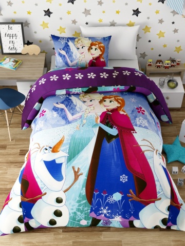 Lenjerie de pat copii bumbac Elsa si Anna /100x140 cm / 3 piese