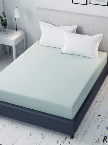 Cearceaf de pat verde cu elastic Evostar bumbac100% ranforce /90x200 cm dimensiune standard
