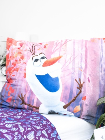 Set lenjerie de pat pentru copii, Multicolor, 140 x 200 cm, 70x90 cm, Frozen Disney - Img 4