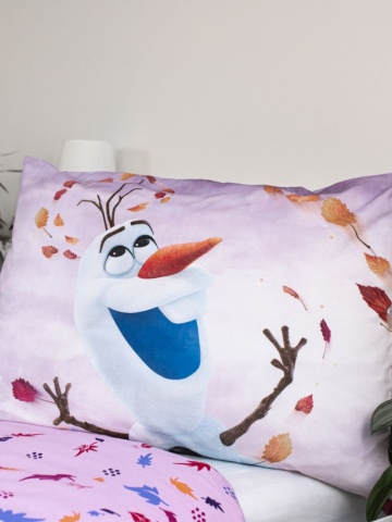 Set lenjerie de pat, 2 piese, reversibila, multicolor, 100% bumbac, 140 x 200 cm, 70 x 90 cm, Wind Frozen, Disney - Img 4