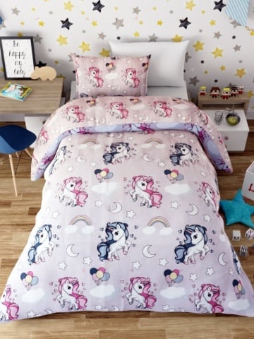 Lenjerie de pat copii bumbac Love Pony