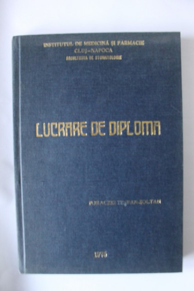 Lucrare de diploma in stomatologie - unicat