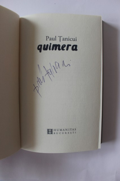 Paul Tanicui - Quimera (cu autograf) - Img 2