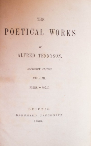 Alfred Tennyson - The Poetical Works of Alfred Tennyson (2 vol. colegate, editie hardcover, 1860) - Img 2