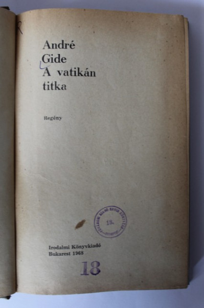 Andre Gide - A Vatikan titka (editie in limba maghiara, hardcover) - Img 2