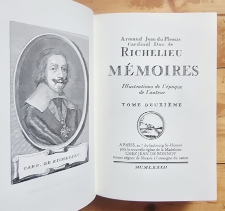 Armand Jean du Plessis, Cardinal Duc de Richelieu - Memoires (2 vol., editie hardcover, ”exemplaire de tete”) - Img 2