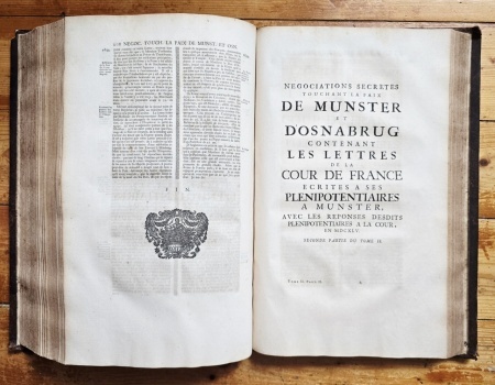 (Jean Le Clerc) - Negociations secretes touchant la paix de Munster et d`Osnabrug I-II (2 vol., editie hardcover, frumos relegata) - Img 8