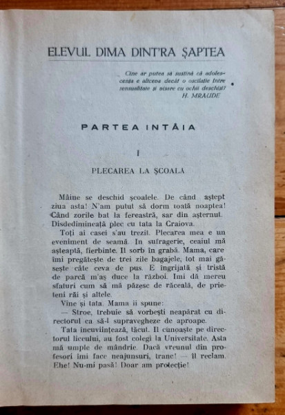 Mihail Drumes - Elevul Dima dint`ra saptea (editie hardcover, frumos relegata)