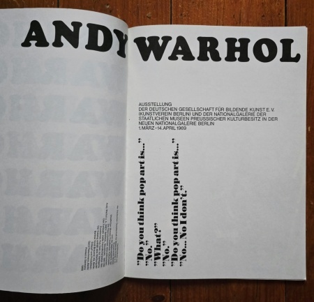 Andy Warhol - Ausstellung der Deutschen Gesellschaft fur Bildende Kunst e. V. (Kunstverein Berlin) und der Nationalgalerie der Staatlichen Museen Preussischher Kulturbesitz in der Neuen Nationalgalerie Berlin 1. Marz - 14. April 1969 - Img 3
