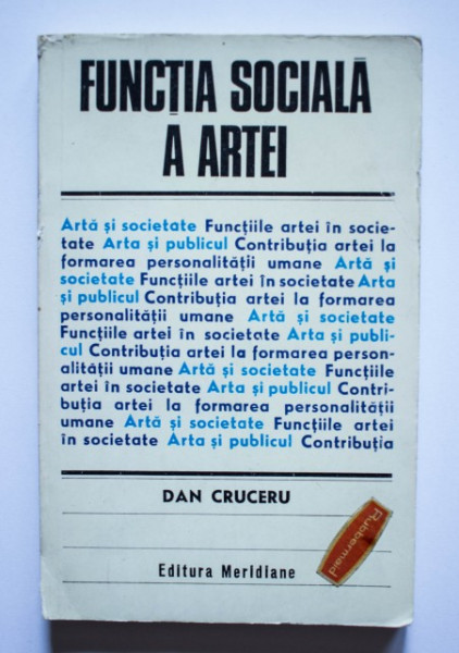 Dan Cruceru - Functia sociala a artei