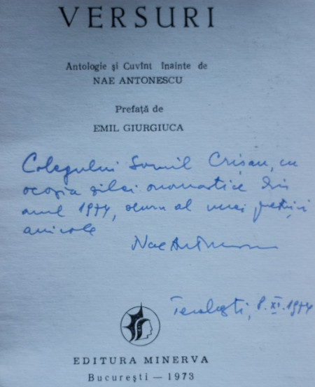 George Boldea - Versuri (cu autograful lui Nae Antonescu, ingrijitorul editiei) - Img 2