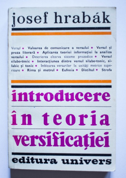 Josef Hrabak - Introducere in teoria versificatiei