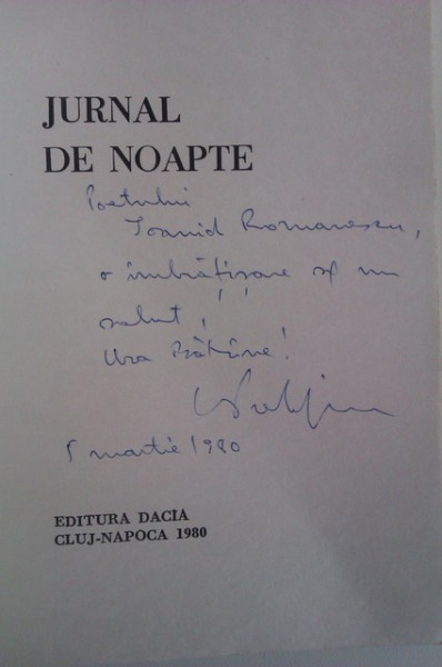 Nicolae Prelipceanu - Jurnal de noapte (cu autograf)