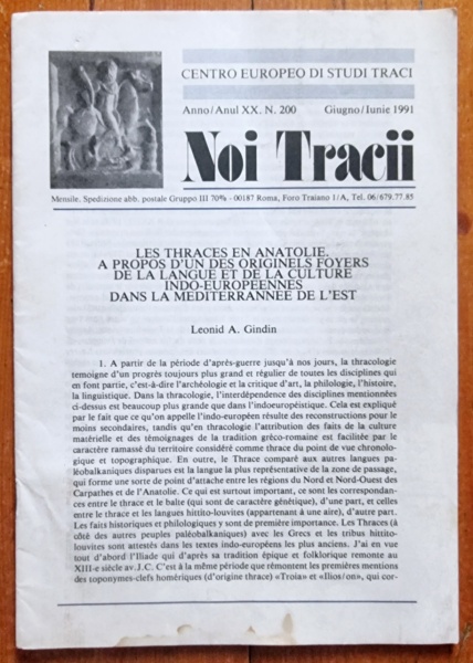 Noi Tracii - Anno/An XX. N. 200 - Giugno/Iunie 1991