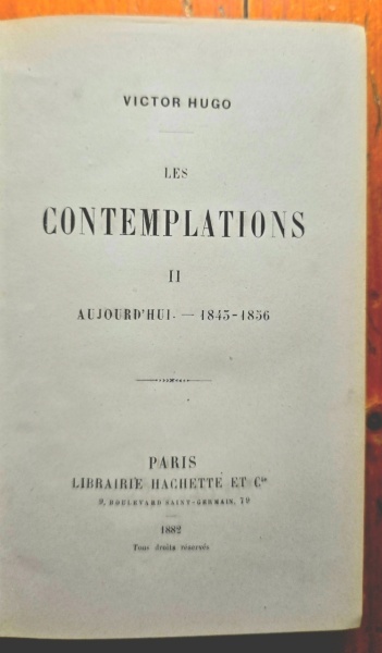 Victor Hugo - Les Contemplations (2 vol., editie hardcover, frumos relegata) - Img 3