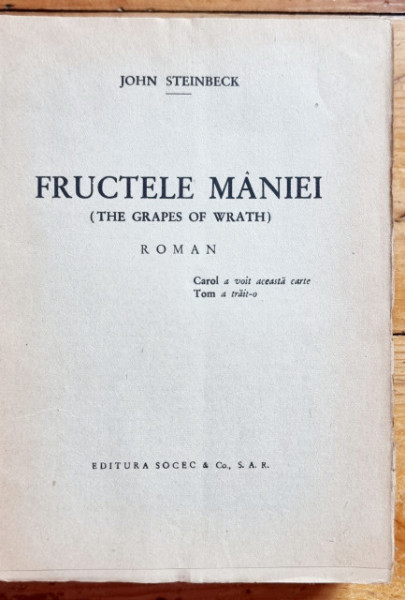 John Steinbeck - Fructele maniei (editie interbelica) - Img 2
