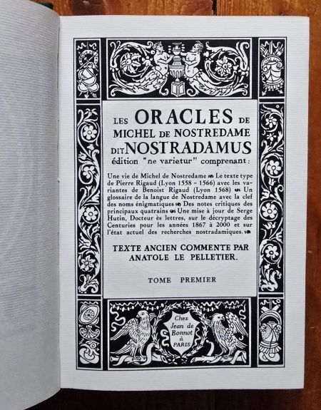 Nostradamus - Les Oracles de Michel de Nostredame dit Nostradamus (2 vol., editie hardcover, ”ne varietur”) - Img 5