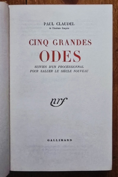 Paul Claudel - Cinq grandes odes (editie hardcover) - Img 3