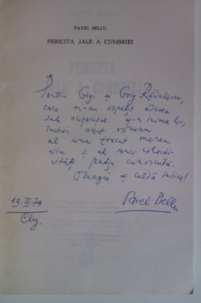 Pavel Bellu - Fericita jale a Cumbriei (cu autograf)