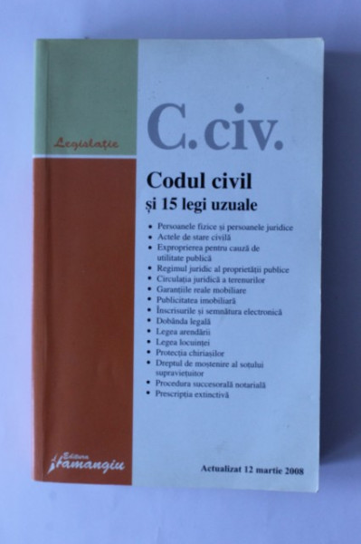 Codul civil si 15 legi uzuale
