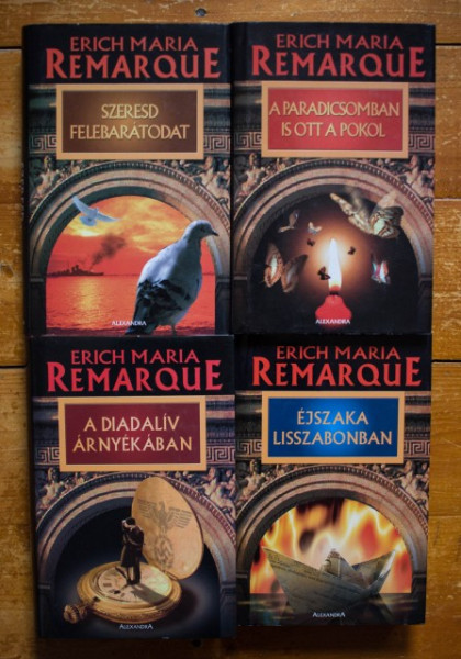 Erich Maria Remarque - A Diadaliv arnyekaban. A paradicsomban is ott a pokol. Szeresd felebaratodat. Ejszaka Lisszabonban (4 vol., editii hardcover) - Img 2