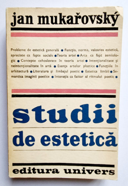 Jan Mukarovsky - Studii de estetica