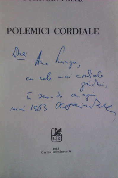 Octavian Paler - Polemici cordiale (cu autograf)