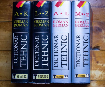 Wilhelm Theiss, Maria-Liliana Theiss - Dictionar tehnic german-roman, roman-german (4 vol., editii hardcover)