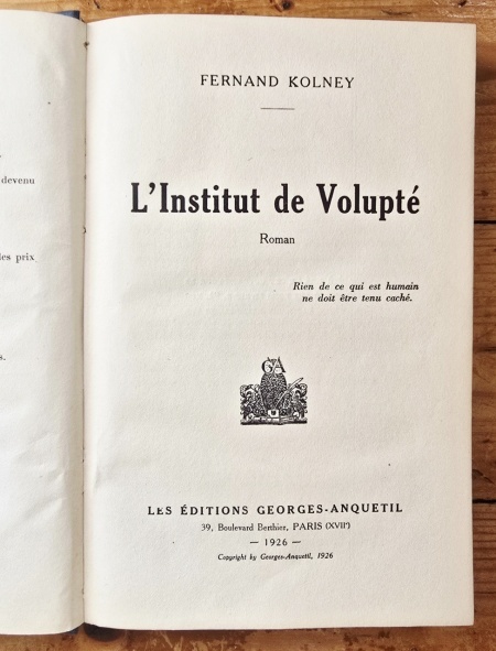 Fernard Kolney - L`Institut de Volupte (editie hardcover) - Img 3