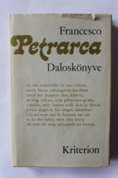 Francesco Petrarca - Daloskonyve (editie hardcover)