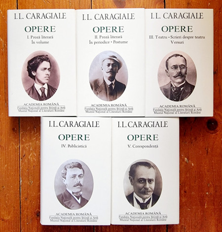 I. L. Caragiale - Opere I-V (Proza literara. In volume, Proza literara. In periodice. Postume, Teatru. Scrieri despre teatru. Versuri, Publicistica, Corespondenta) (5 vol., editie hardcover) - Img 2