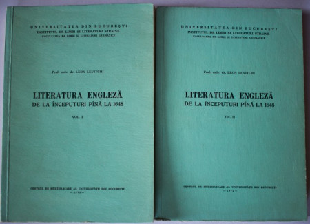 Leon Levitchi - Literatura engleza de la inceputuri pana la 1648 (2 vol.) - Img 2