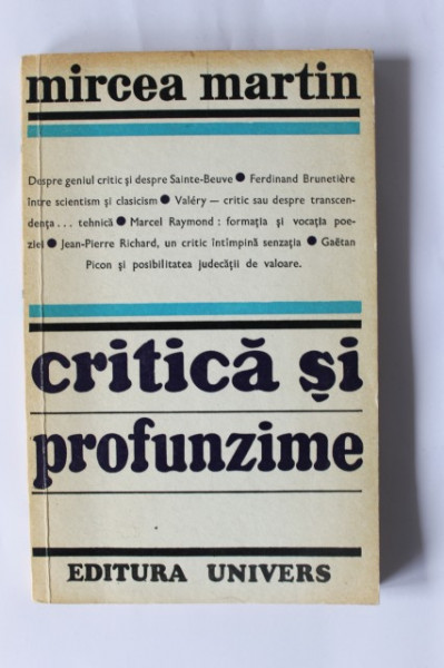 Mircea Martin - Critica si profunzime (cu autograf) - Img 2