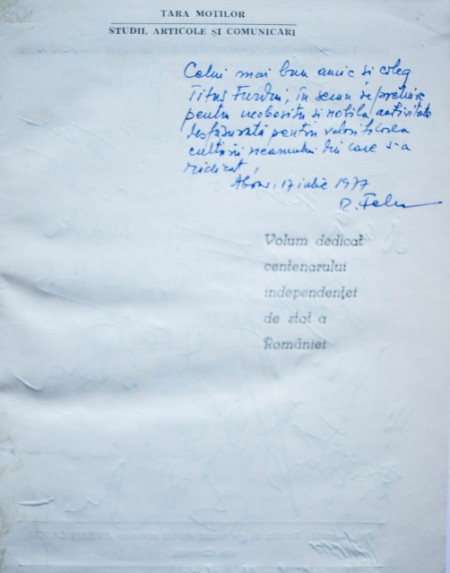 Romulus Felea - Tara Motilor - studii, articole si comunicari (editie hardcover, cu autograf) - Img 2