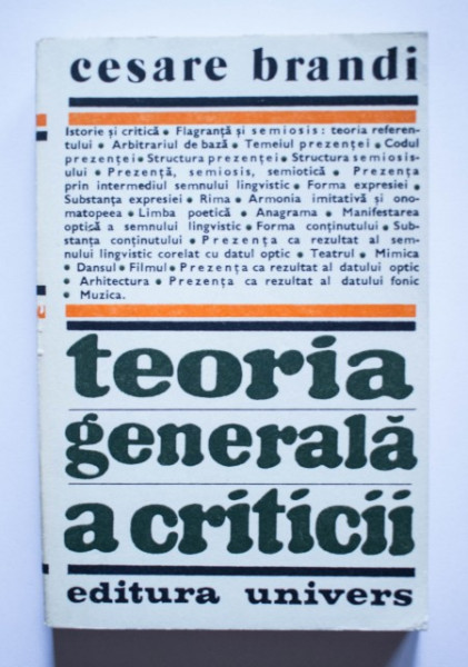 Cesare Brandi - Teoria generala a criticii