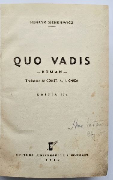 Henryk Sienkiewicz - Quo Vadis (editie hardcover, frumos relegata) - Img 2