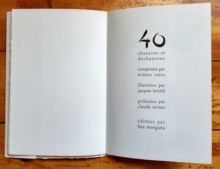 Tristan Tzara - 40 chansons et dechansons illustrees par Jacques Herold - Img 2