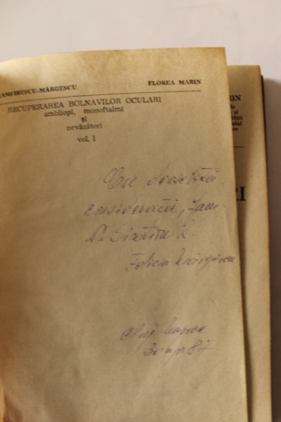 F. Zamfirescu-Margescu, Florea Marin - Recuperarea bolnavilor oculari (editie hardcover, cu autograf) - Img 2