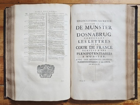 (Jean Le Clerc) - Negociations secretes touchant la paix de Munster et d`Osnabrug I-II (2 vol., editie hardcover, frumos relegata) - Img 7